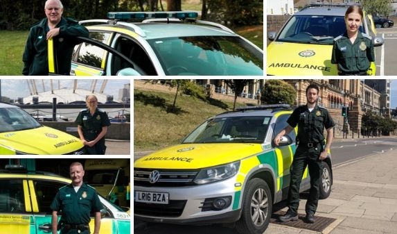 image montage of volunteer responders and their response cars
