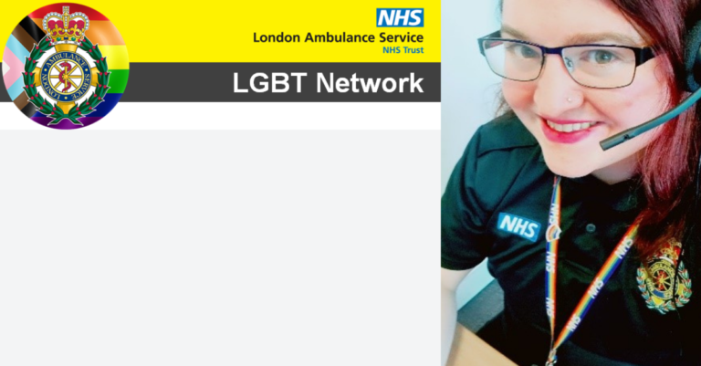 a photo of Brooke in LAS uniform alongside the LAS LGBT network logo