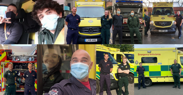 compilation image of firefighters paired with LAS medics