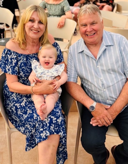Sue, baby Sienna and husband Julian