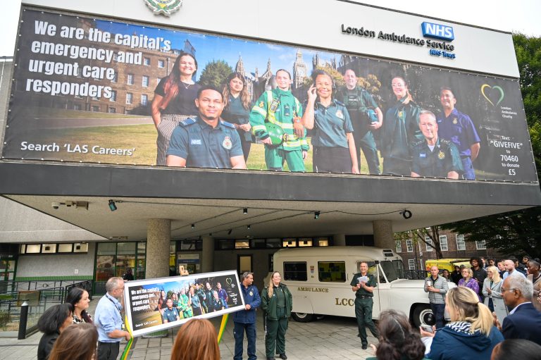 Featured image for London Ambulance Service unveils brand new banner for 999 Day