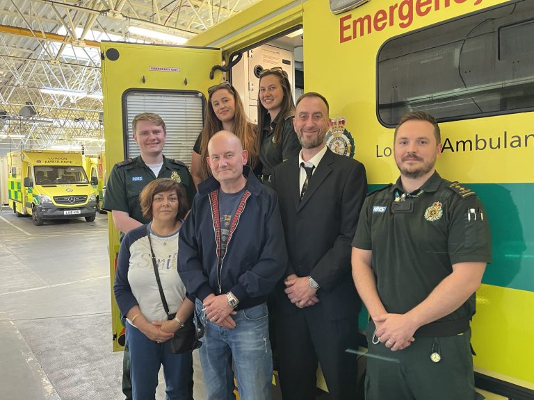 Featured image for Black cab driver brought back to life raises thousands for life-saving defibrillators
