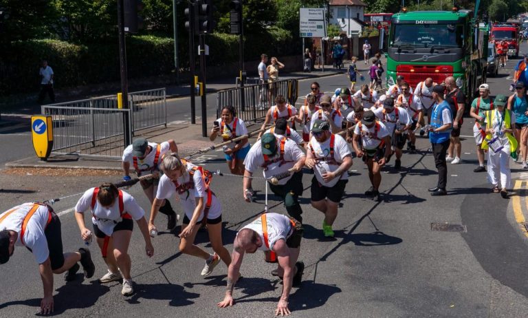 Featured image for Ambulance crews pull 14-tonne truck for London Ambulance Charity