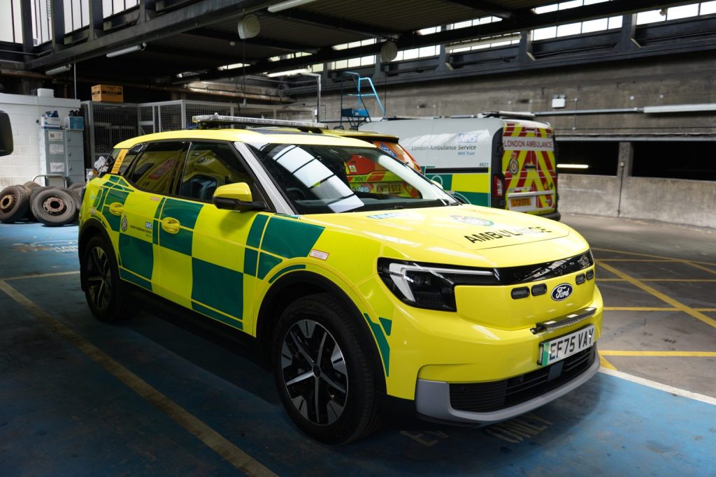 A side angle view of one of our new electric vehicles.