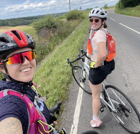 Cyclists taking on the London to Brighton challenge